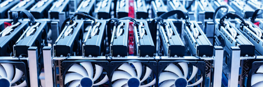 Bitcoin,Mining,Farm.,It,Hardware.,Electronic,Devices,With,Fans.,Cryptocurrency