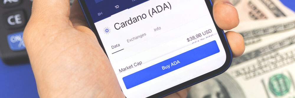Man,Is,Using,Smartphone,For,Buying,Cardano,Ada,Crypto,Currency,