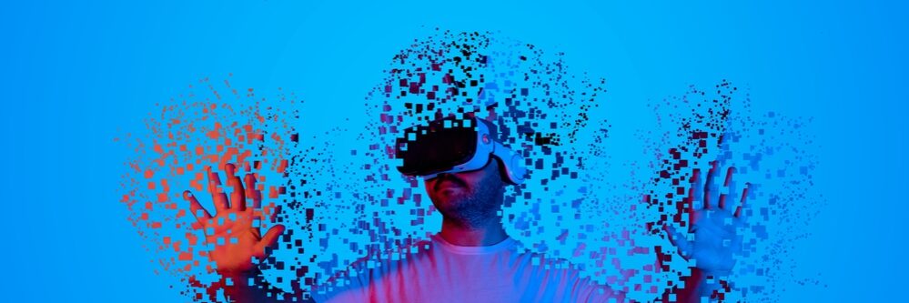 Introduction,To,The,Metaverse,Universe.,Man,Wearing,Augmented,Reality,Glasses