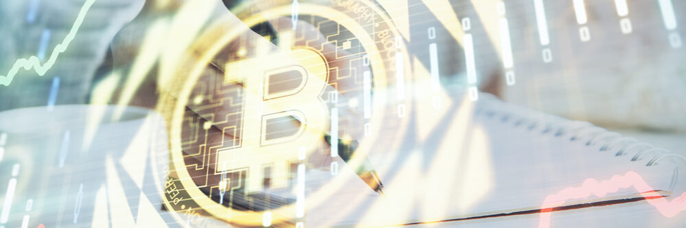 Cryptocurrency,Hologram,Over,Hands,Taking,Notes,Background.,Concept,Of,Blockchain.