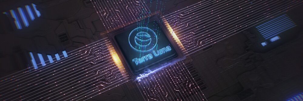 Coin,Of,Terra,Luna,On,The,Background,Of,Digital,Circuit.