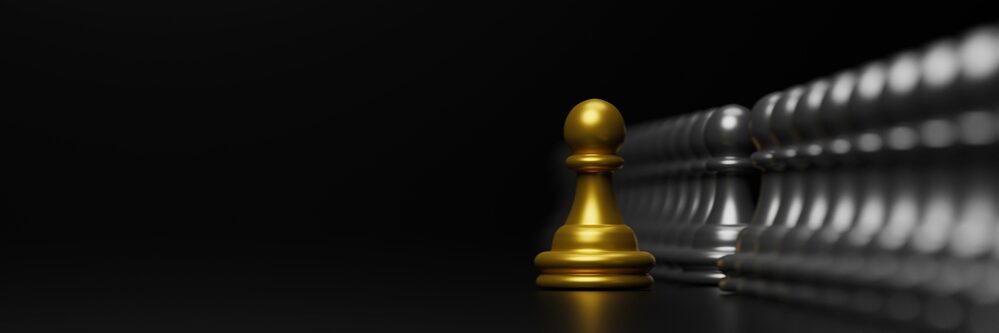 Gold,Pawn,Of,Chess.,Unique,,Think,Different,,Individual,And,Standing